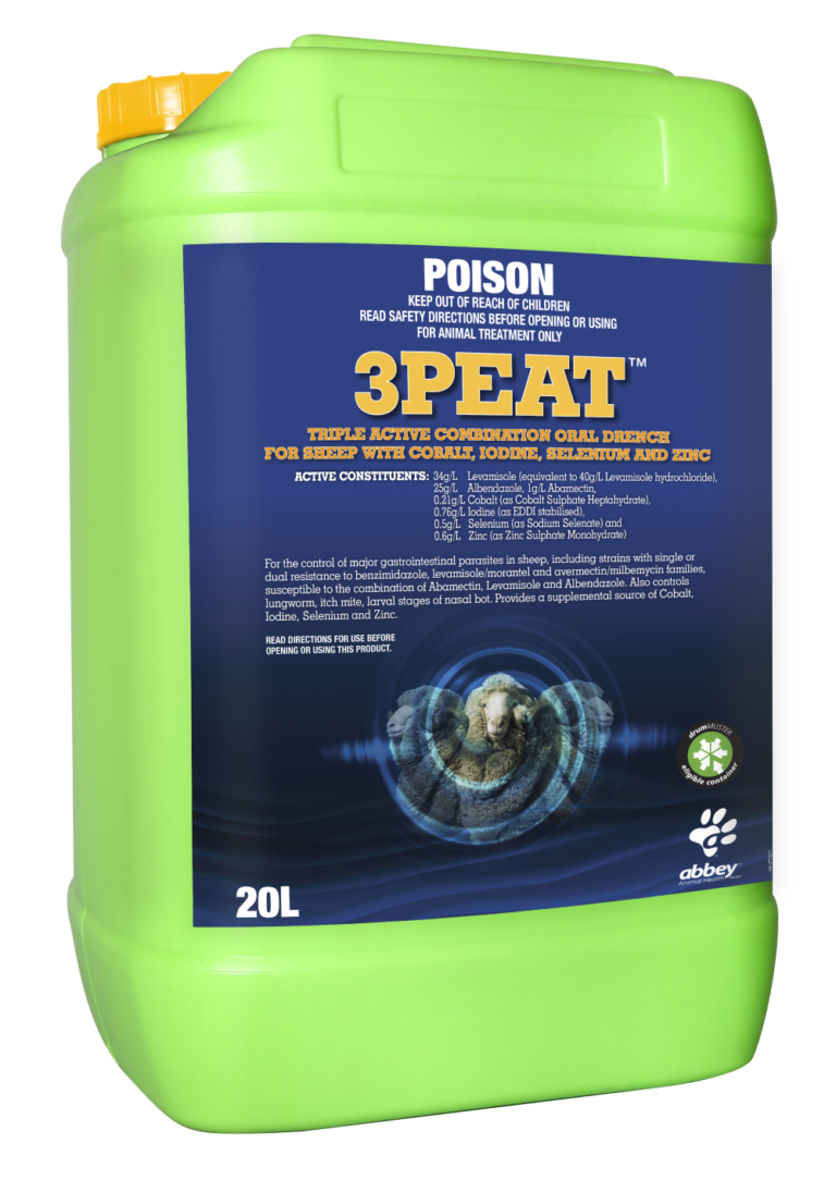 3PEAT™ Triple Active Combination Oral Drench for Sheep with Cobalt